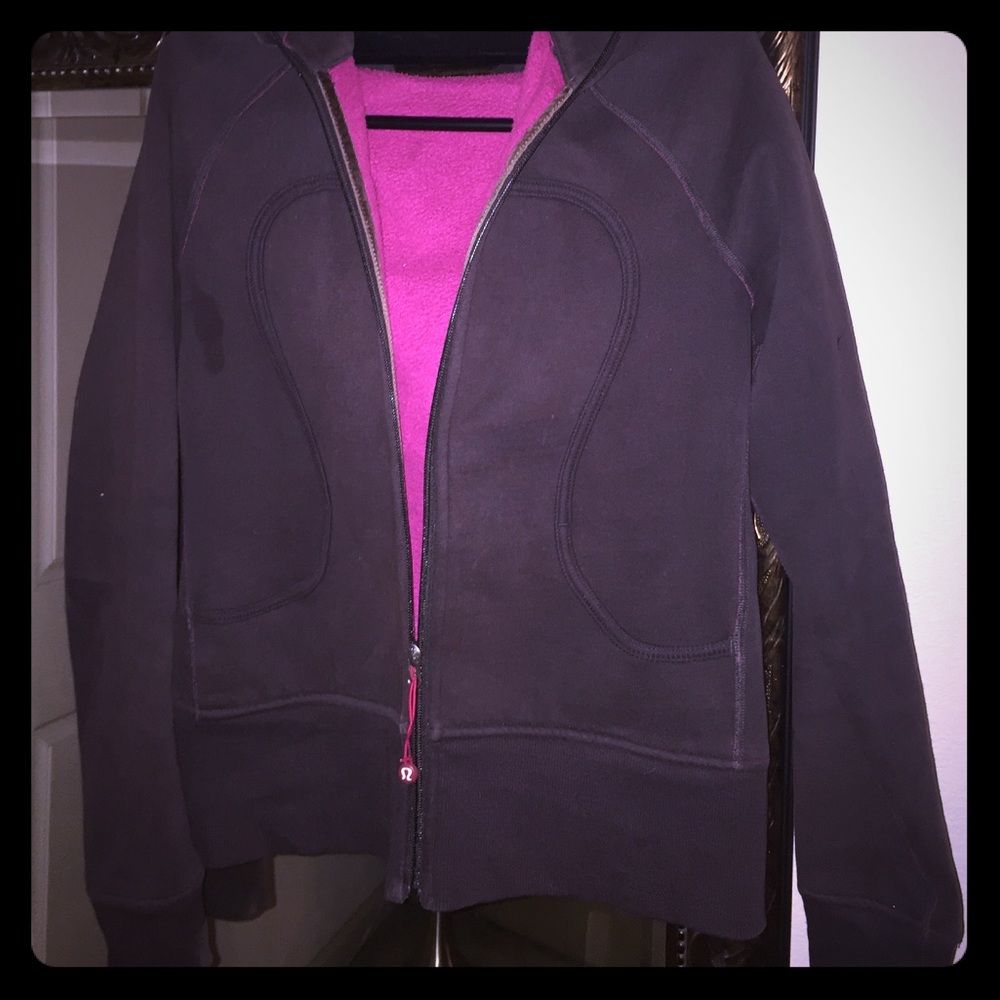 LuLu Lemon Scuba Hoodie brn/magenta size 8
